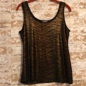 Chico’ Travelers Tank Sz 1 Metallic Animal Print